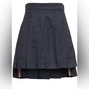 NWOT Thom Browne grey and Black Pleated Skirt
